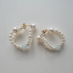 STINE A CALLAS FORGYLDT ØRERING MED PERLER - 1307-02-S