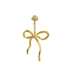 STINE A DANGLING FLOW BOW ØRERING FORGYLDT - 1362-02-S