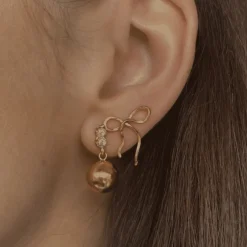 STINE A FLOW BOW ØRERING SØLV FORGYLDT - 1343-02-S