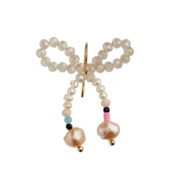 STINE A GLOW BOW ØRERING I FORGYLDT SØLV MED PERLER - 1345-02-S