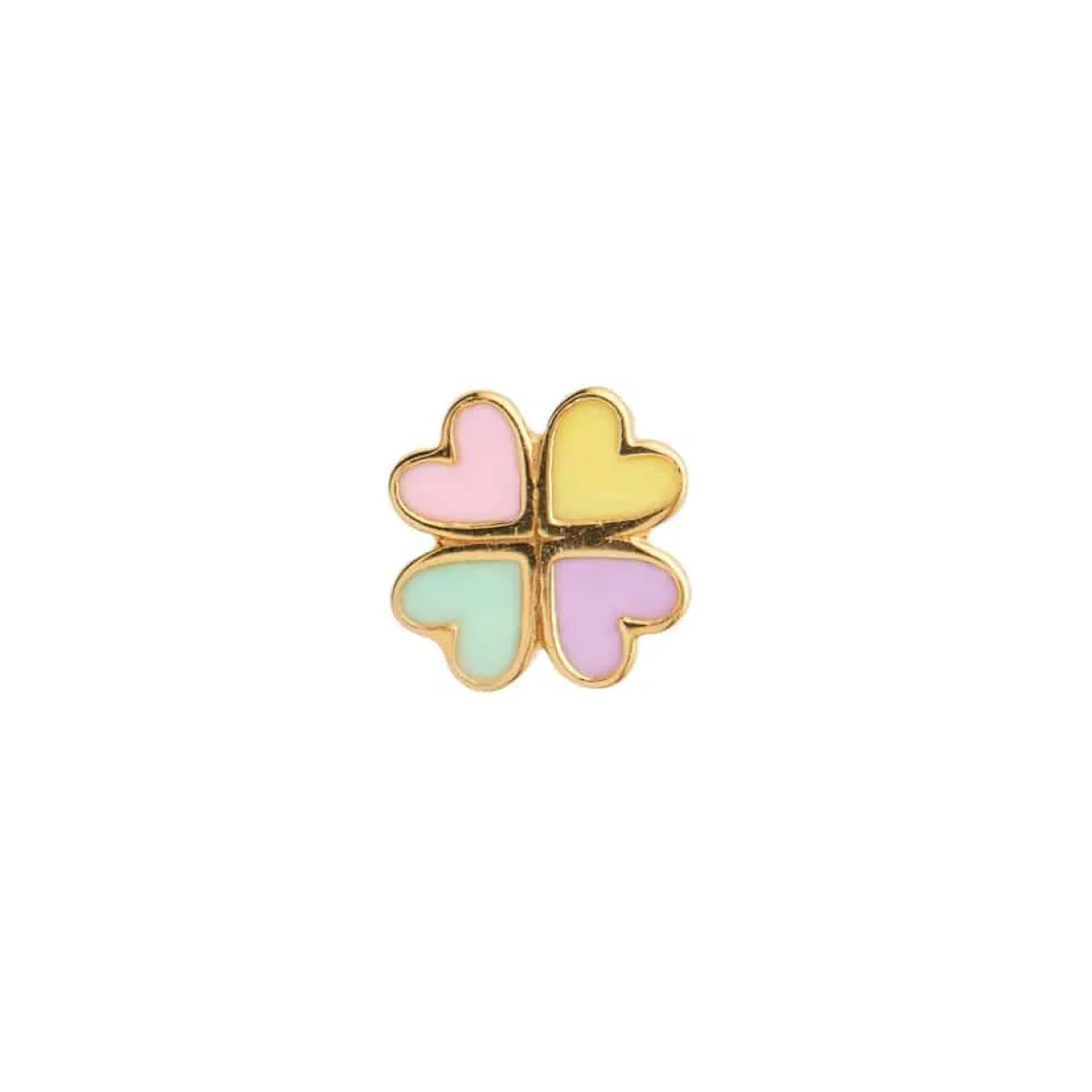 STINE A LOVE HEART CLOVER ØRERING SØLV FORGYLDT - 1296-02-S