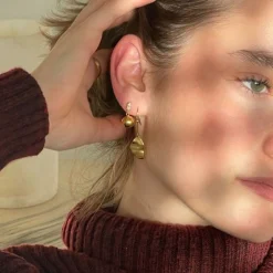 STINE A MOON ØRERING I FORGYLDT SØLV -1341-02-L