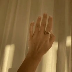 STINE A MY LOVE RING FORGYLDT SØLV GRØN STEN - 4048-02