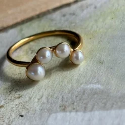 STINE A PEARL BERRIE RING SØLV FORGYLDT - 4055-02