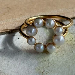 STINE A PEARL BERRIE RING SØLV FORGYLDT - 4055-02