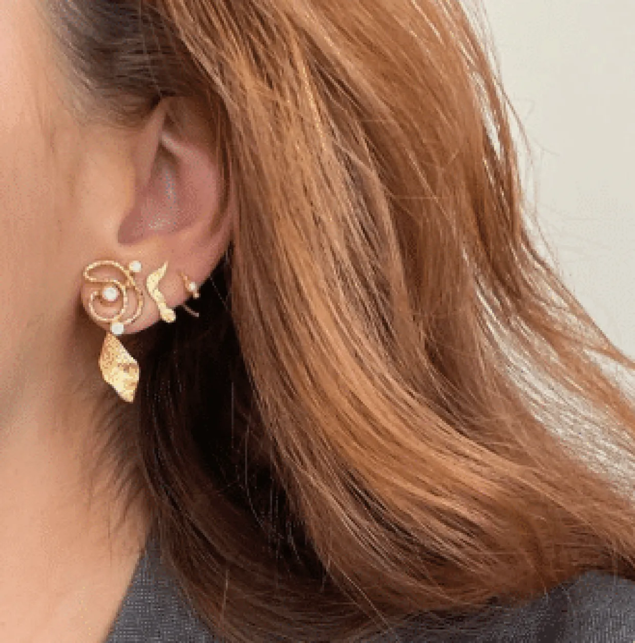 STINE A PETIT BON- BON ØRERING SØLV FORGYLDT -1005-02-S-White