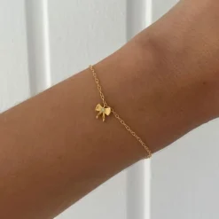 STINE A PETIT BOW ARMBÅND SØLV FORGYLDT SLØJFE - 3216-02-OS