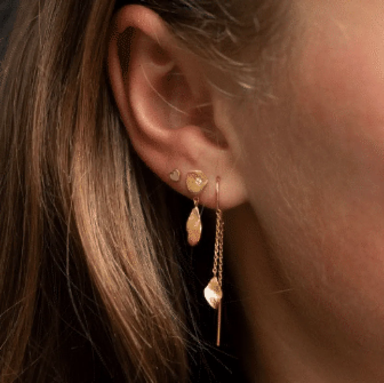 STINE A PETIT ILE DE L'AMOUR ØRERING SØLV FORGYLDT - 1238-02-S