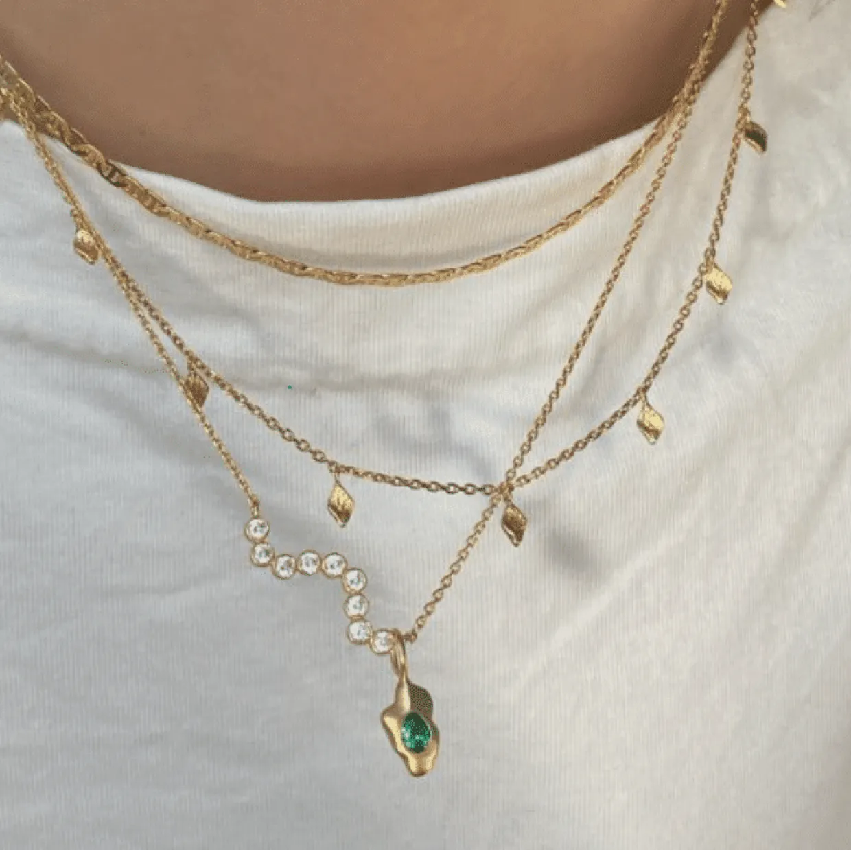 STINE A PETIT LINK HALSKÆDE SØLV FORGYLDT - 2023-02-OS