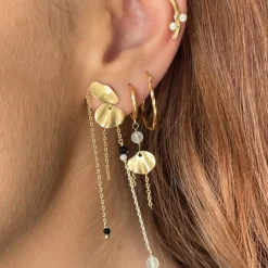 STINE A ØRERING FORGYLDT SØLV MED KÆDE - 1319-02-S