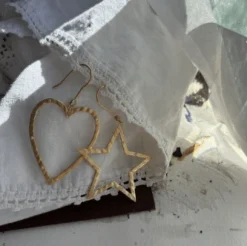 STINE A ØRERING SØLV FORGYLDT SHINING STAR - 1371-02-S