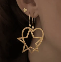 STINE A ØRERING SØLV FORGYLDT SHINING STAR - 1371-02-S