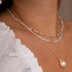 STINE A SNAKE HALSKÆDE I SØLV- 2019-00-OS