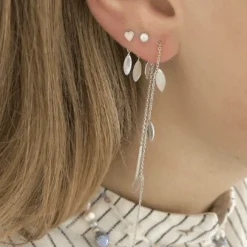 STINE A THREE LEAVES BEHIND ØRERING SØLV - 1158-00-S