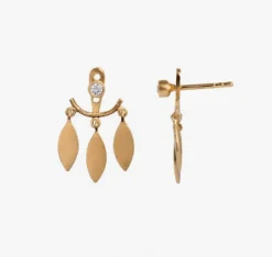 STINE A THREE LEAVES BEHIND ØRERING SØLV FORGYLDT - 1158-02-S