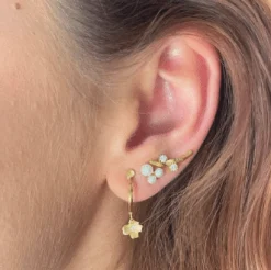 STINE A THREE PEARL BERRIES ØRERING SØLV FORGYLDT - 1321-02-S