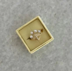 STINE A VINTAGE SHELL RING FORGYLDT SØLV MED STENE - 4051-02