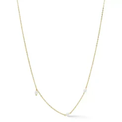 STUDIO SØLV FORGYLDT HALSKÆDE TRACE PEARL - 7223453