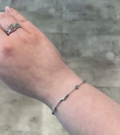 STUDIO Z ARMBÅND SØLV TANGLED MED FARVET ZIRKONIA - 7157847