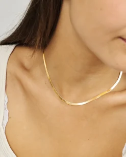 STUDIO Z COBRA SMALL SLIBEBEN HALSKÆDE I FORGYLDT SØLV - 7220319