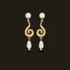 STUDIO Z CURIOSITY ØRERINGE FORGYLDT SØLV MED PERLER - 7213870