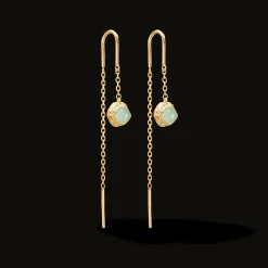 STUDIO Z ENDLES WAVES SØLV FORGYLDT ØRERINGE GRØNNE ZIRKON - 7207913