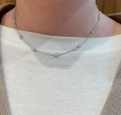 STUDIO Z HALSKÆDE SØLV MED ZIRKONIA - 7127845