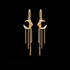 STUDIO Z LUNAR ØRERINGE FORGYLDT SØLV MED ORANGE STEN - 7207882