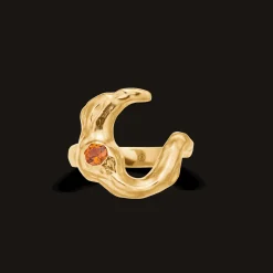 STUDIO Z LUNAR RING FORGYLDT SØLV MED ORANGE STEN - 7247882