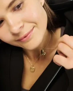 STUDIO Z MOMENTS HJERTE HALSKÆDE I FORGYLDT SØLV - 7220501