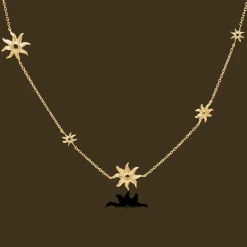 STUDIO Z OCEAN AURA SØLV FORGYLDT HALSKÆDE MED SOL - 7220924