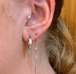 STUDIO Z ØRERINGE SØLV BLÅ ZIRKONIA - 7117841