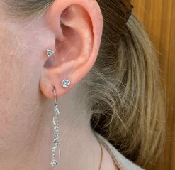 STUDIO Z ØRERINGE SØLV BLÅ ZIRKONIA - 7117851