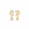 STUDIO Z ØRERINGE WAVE MINI SØLV FORGYLDT - 7210845