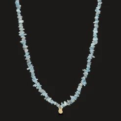 STUDIO Z SEASHELL SECRETS SØLV FORGYLDT HALSKÆDE MED KYANIT - 7226895