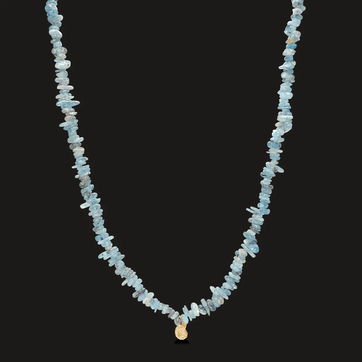 STUDIO Z SEASHELL SECRETS SØLV FORGYLDT HALSKÆDE MED KYANIT - 7226895