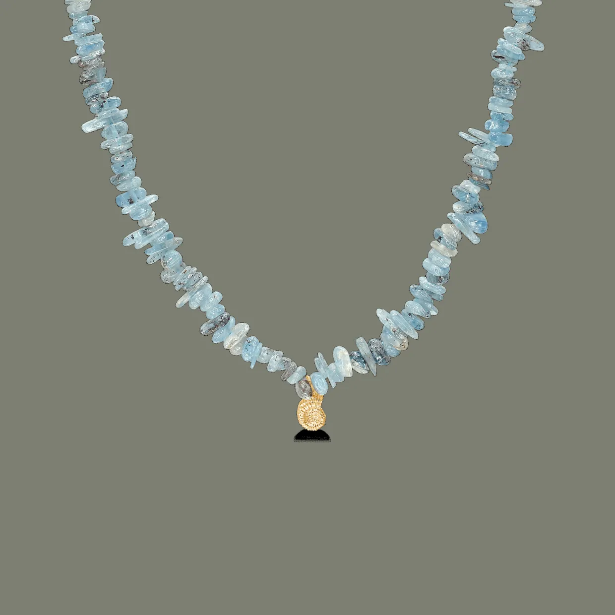 STUDIO Z SEASHELL SECRETS SØLV FORGYLDT HALSKÆDE MED KYANIT - 7226895