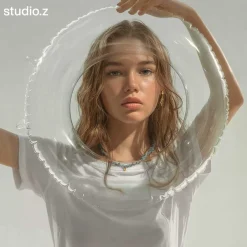 STUDIO Z SEASHELL SECRETS SØLV FORGYLDT HALSKÆDE MED KYANIT - 7226895