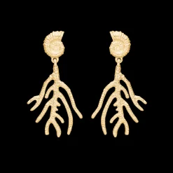 STUDIO Z SEASHELL SECRETS SØLV FORGYLDTE ØRERINGE - 7210905