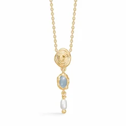 STUDIO Z SHELL SØLV FORGYLDT HALSKÆDE MED PERL - 7227858