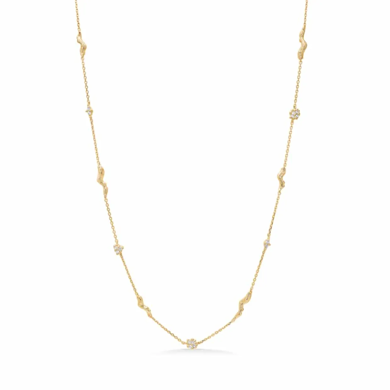 STUDIO Z TANGLED HALSKÆDE FORGYLDT MED ZIRKONIA - 7227845