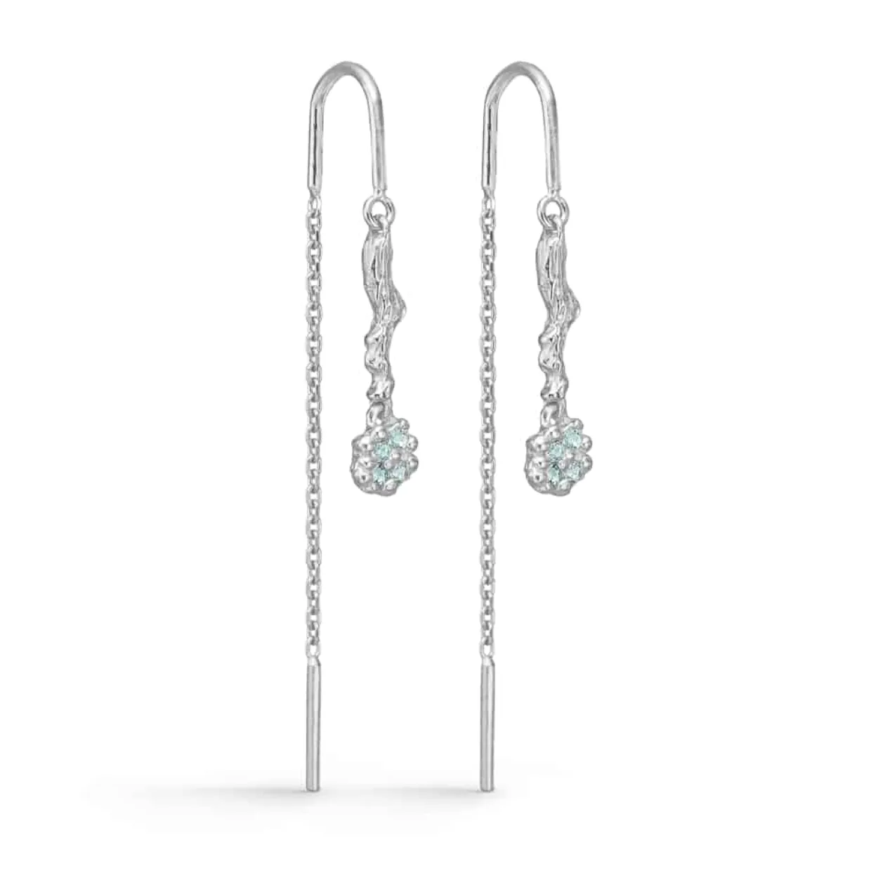 STUDIO Z TANGLED SØLV ØRERINGE MED GRØN ZIRKON - 7107846