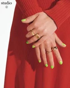 STUDIO Z UNTAMED RING FORGYLDT SØLV MED RAVFARVET STEN - 7247886