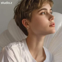 STUDIO Z URCHIN ELEGANCE SØLV FORGYLDT ØRERINGE - 7210917