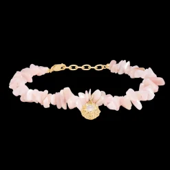 STUDIO Z URCHIN ELEGANGE SØLV FORGYLDT ARMBÅND MED KUNZIT - 7256892