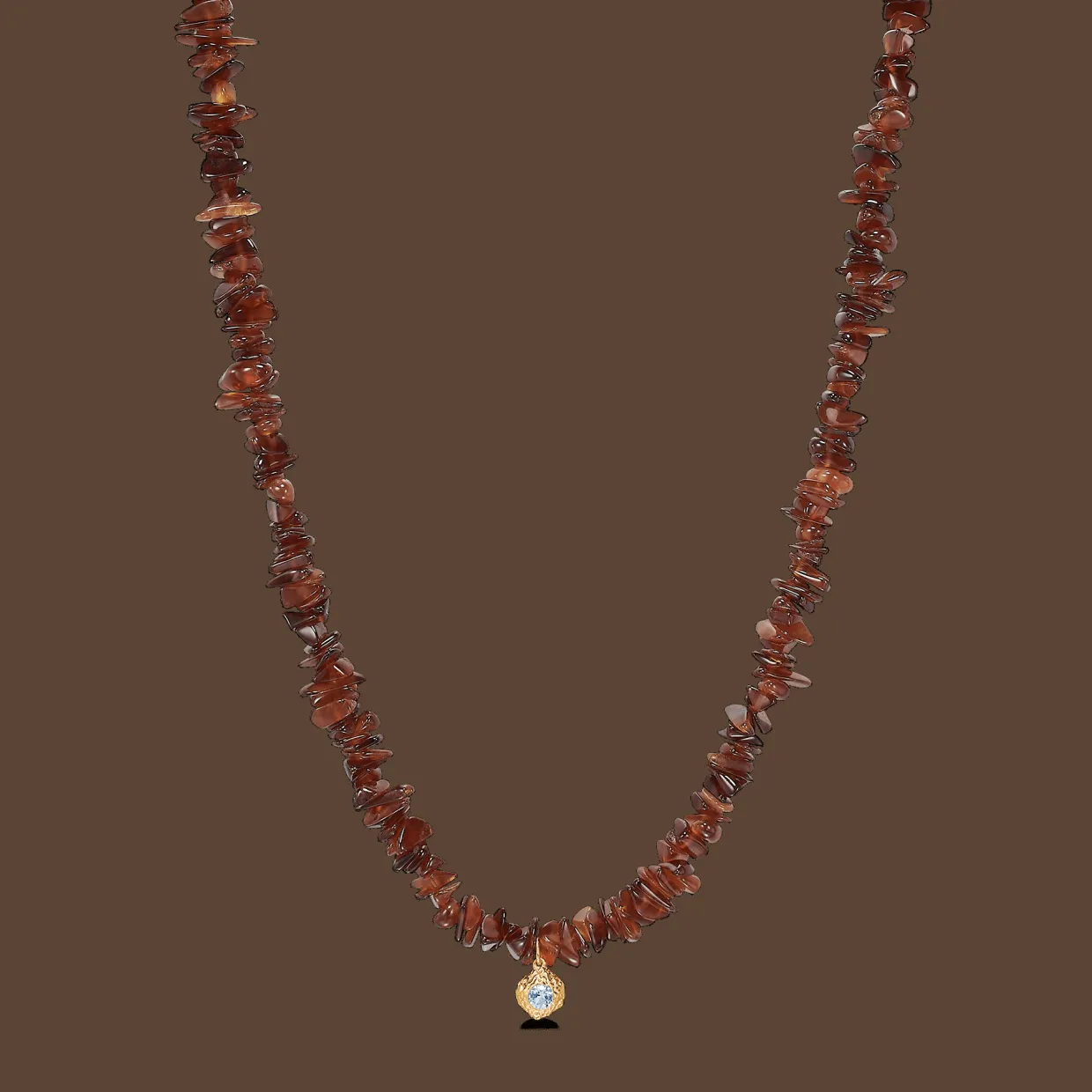 STUDIO Z WILD CLIFF SØLV FORGYLDT HALSKÆDE MED HESSONIT - 7226896