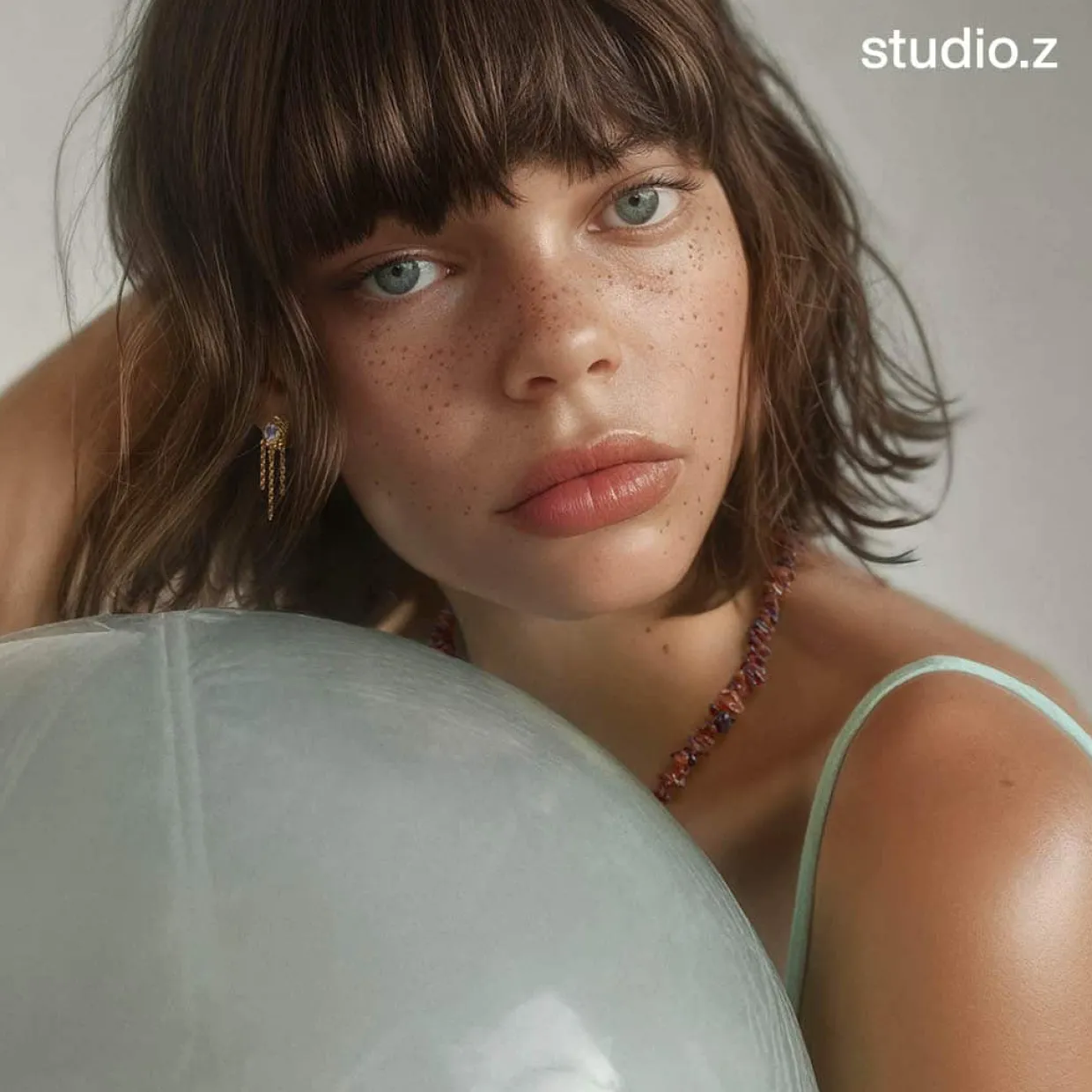 STUDIO Z WILD CLIFF SØLV FORGYLDT HALSKÆDE MED HESSONIT - 7226896