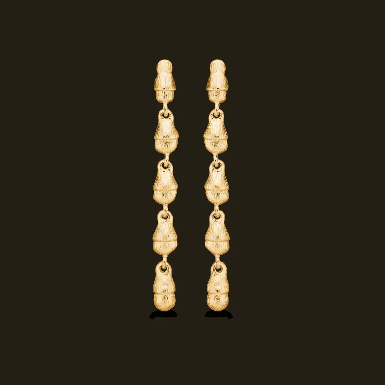 STUDIOZ ACORN ØRERINGE FORGYLDT SØLV - 7210873