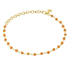 SUSANNE FRIIS BJØRENER SØLVFORGYLDT ARMBÅND KARNEOL - 1433-2-114