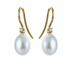 SUSANNE FRIIS BJØRNER 14 KARAT GULD ØRERINGE MED 0,02 TW/SI - 3402-5-8085-900